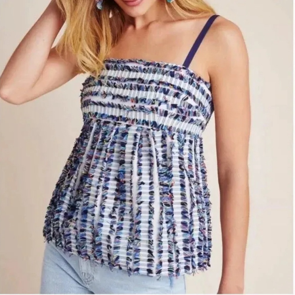 Maeve by anthropologie fringe baby doll tank top